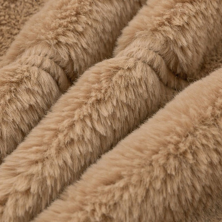 Elvoria | Women's Cropped Faux Fur Zip-Up Jacket
