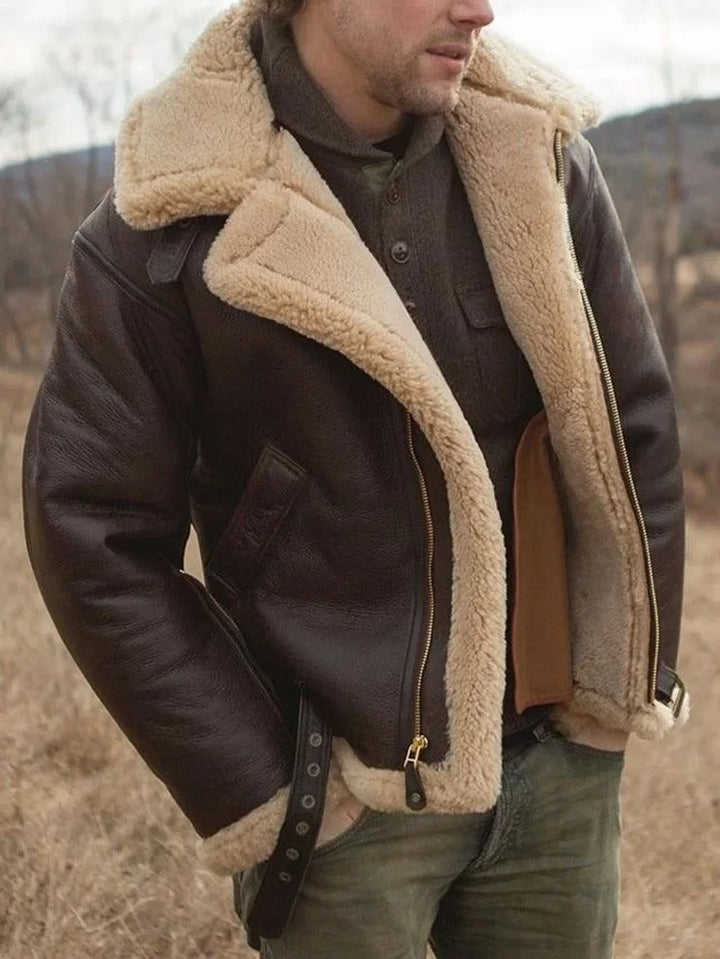 Aeromont | Men's Genuine Shearling B3 Aviator Flight Jacket 7