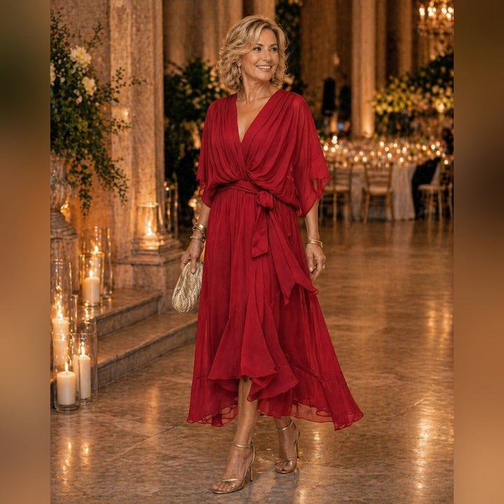 Virellora | Women's Elegant V-Neck Dress