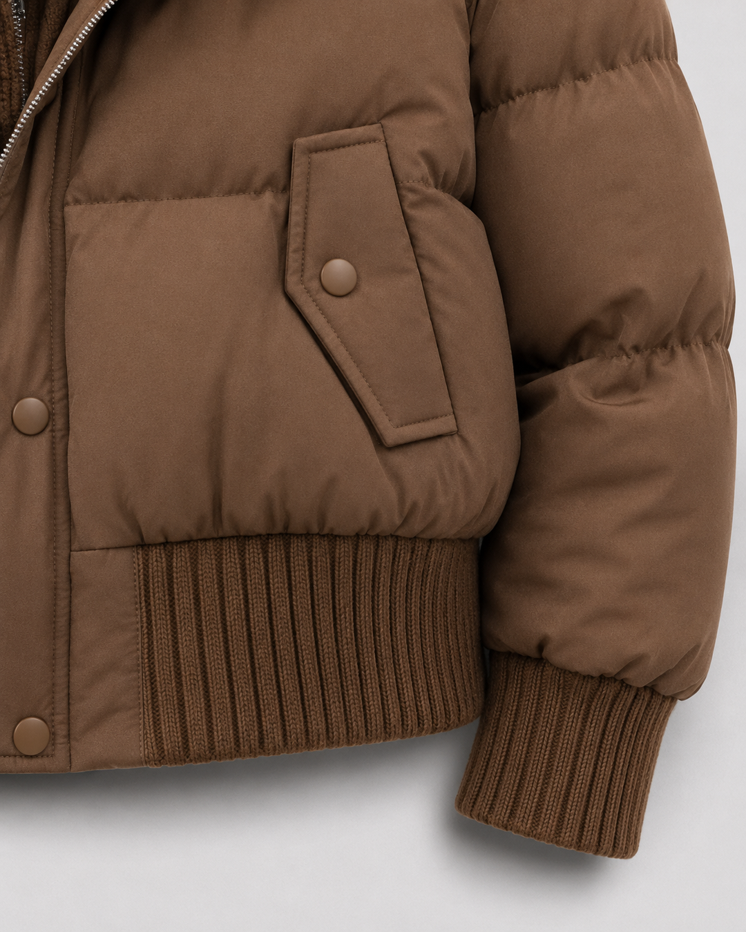 Norielle | Women’s Cropped Quilted Puffer Jacket with Knitted Collar