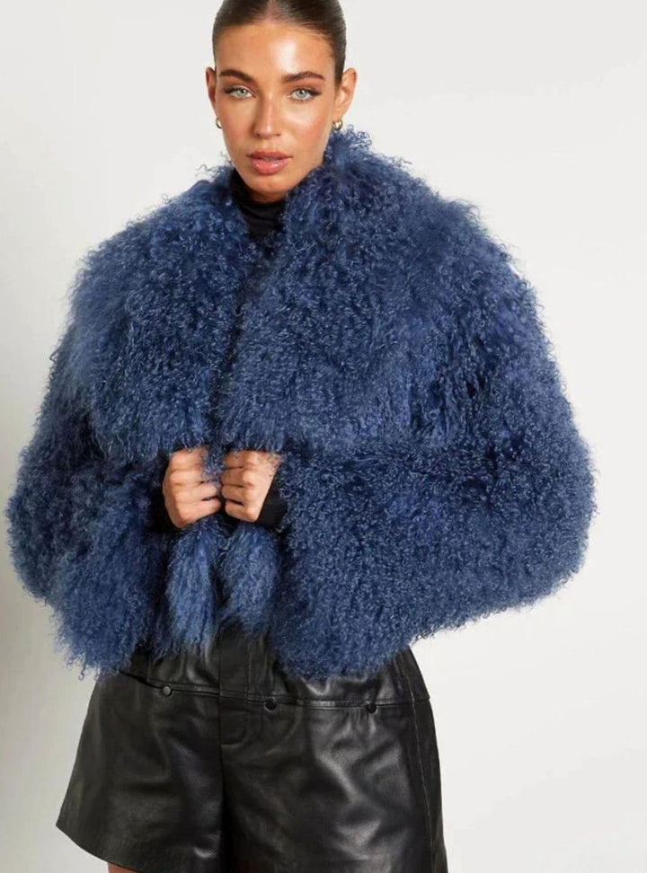 Teddelisse | Women's Cropped Teddy Faux Fur Jacket – Plush Long-Sleeve Winter Outerwear 4