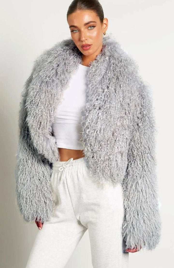 Teddelisse | Women's Cropped Teddy Faux Fur Jacket – Plush Long-Sleeve Winter Outerwear 7