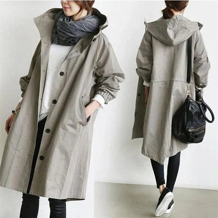 Marvella | Women’s Oversized Hooded Waterproof Longline Trench Coat