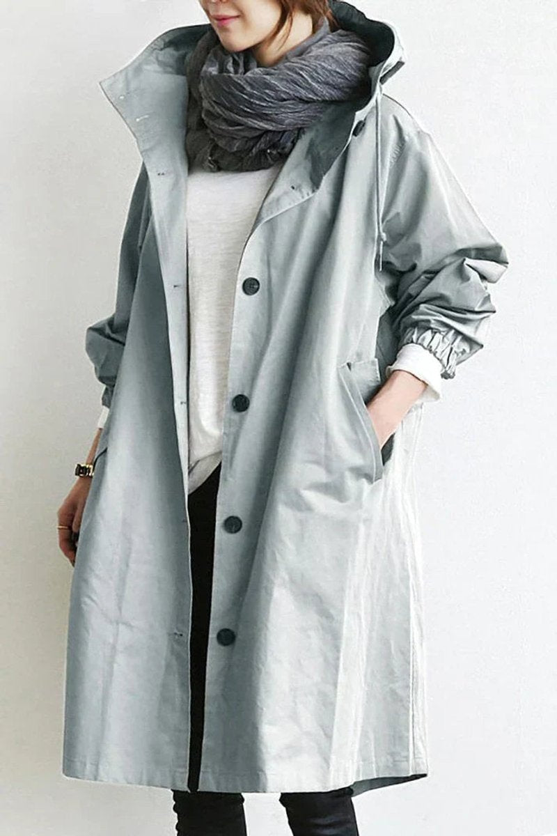 Marvella | Women’s Oversized Hooded Waterproof Longline Trench Coat