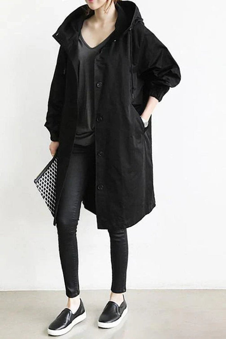 Marvella | Women’s Oversized Hooded Waterproof Longline Trench Coat