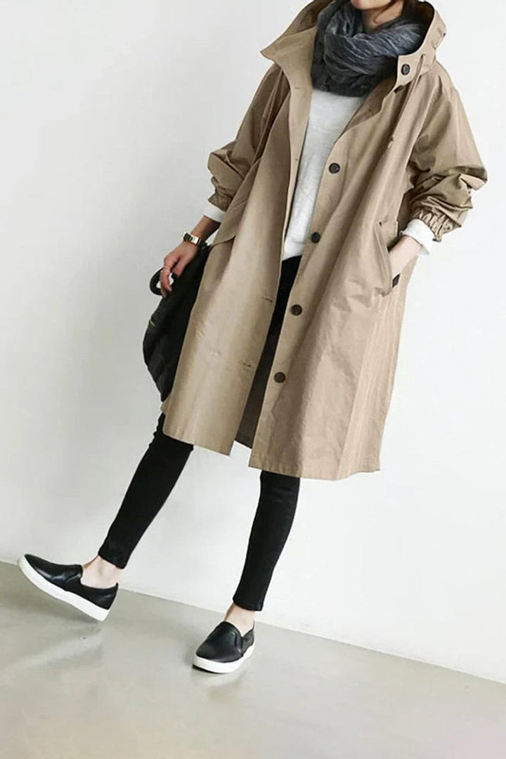 Marvella | Women’s Oversized Hooded Waterproof Longline Trench Coat