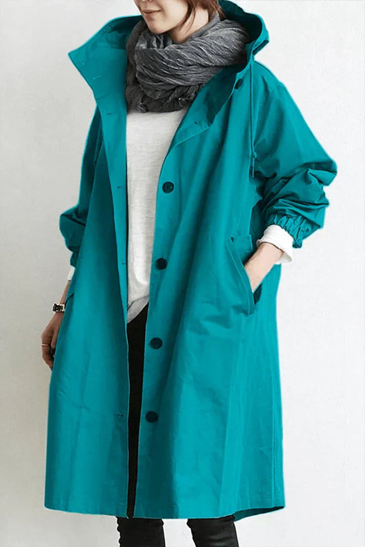Marvella | Women’s Oversized Hooded Waterproof Longline Trench Coat