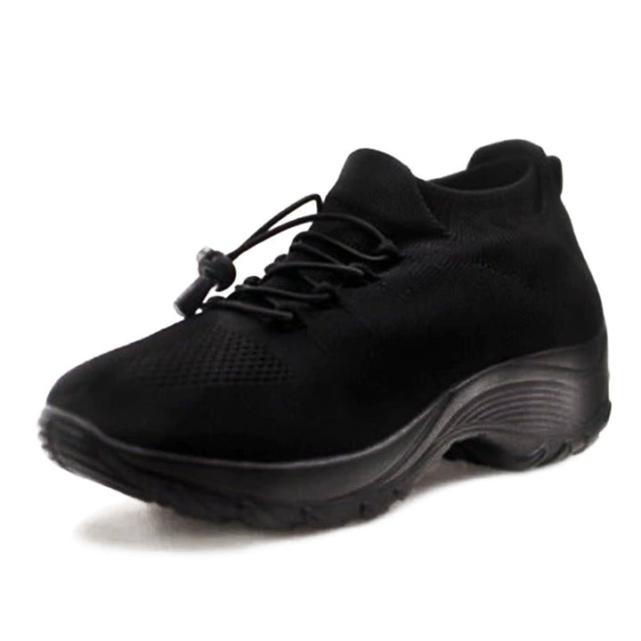 Aeromira | Women's Memory Foam Platform Trainers – Breathable Knit Lace-Up Walking Shoes 3
