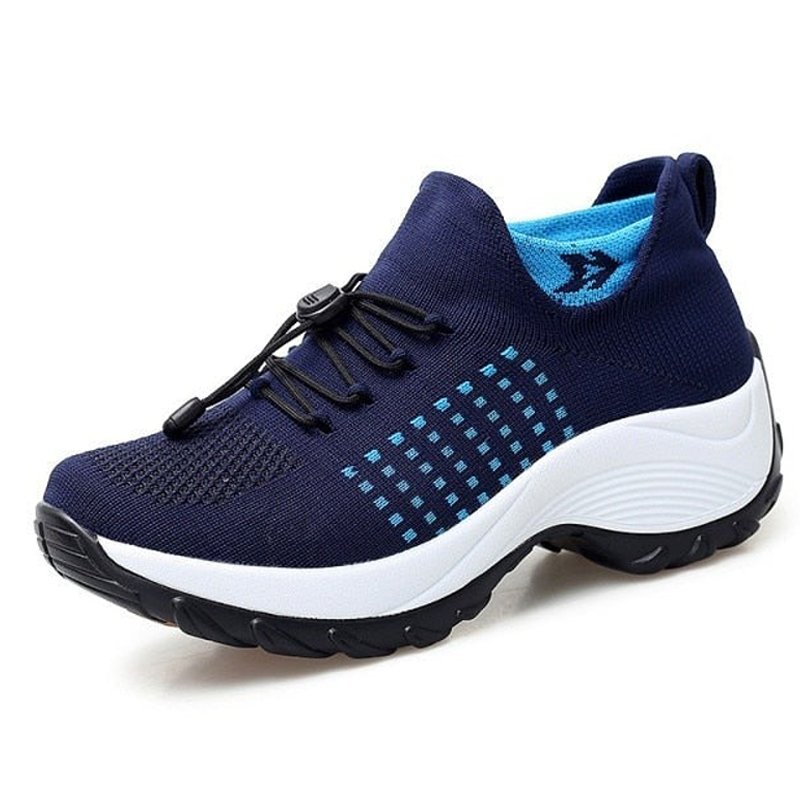 Aeromira | Women's Memory Foam Platform Trainers – Breathable Knit Lace-Up Walking Shoes 4