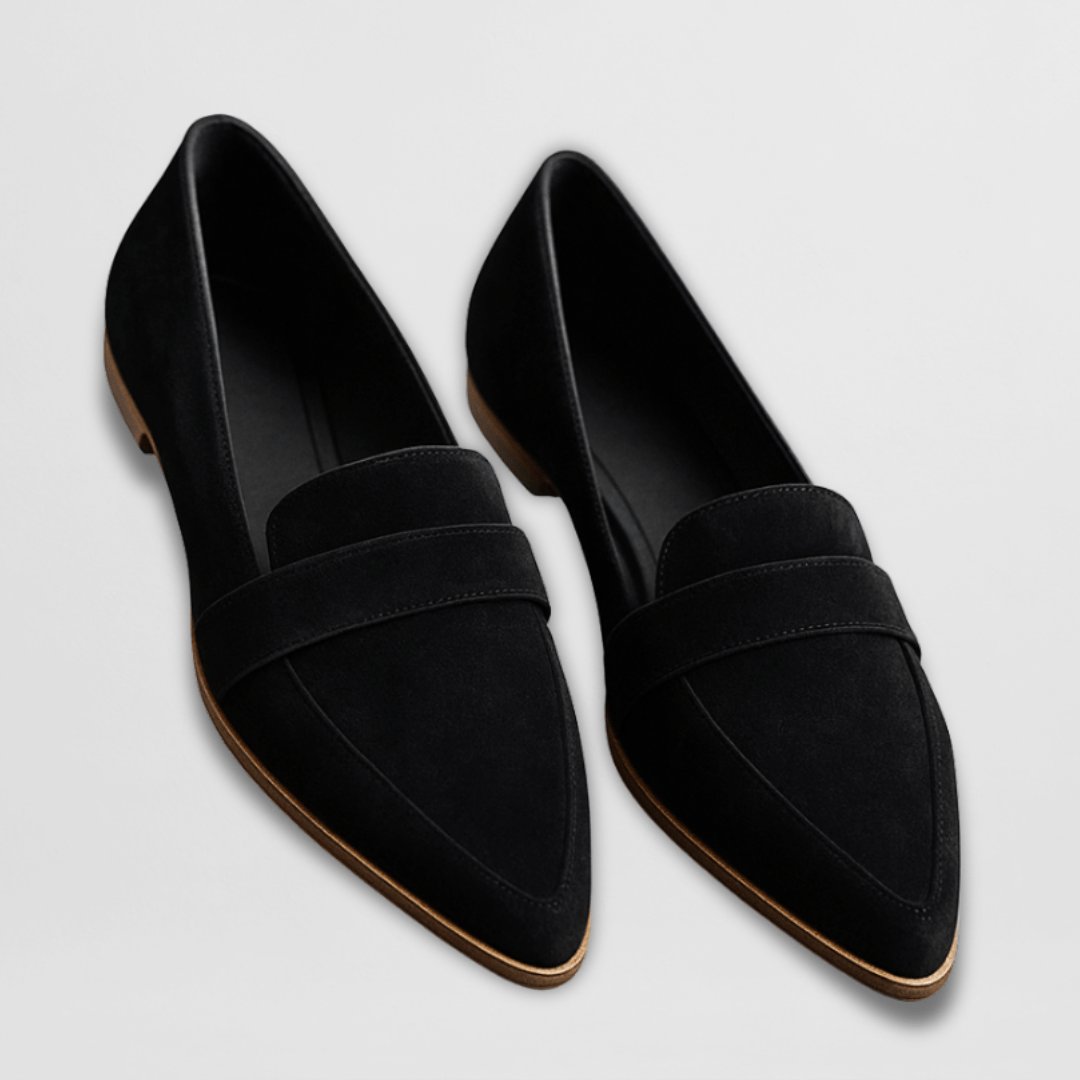 Suedelle | Women's Cushioned Suede Pointed-Toe Loafers – Elegant Slip-On Comfort Flats 3