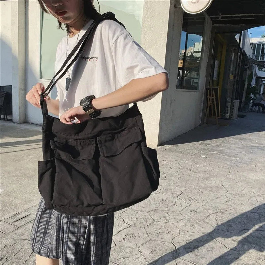 Canvella | Women's Vintage Multi-Pocket Canvas Tote Bag – Adjustable Shoulder & Crossbody Bag 2