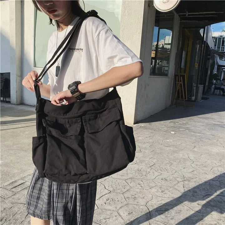 Canvella | Women's Vintage Multi-Pocket Canvas Tote Bag – Adjustable Shoulder & Crossbody Bag 2